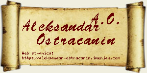 Aleksandar Ostraćanin vizit kartica